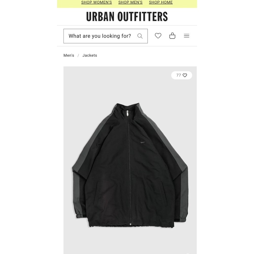 2000s Retro Nike Soccer Windbreaker| Ft. by Urban Outfitter Vintage| Black| Med